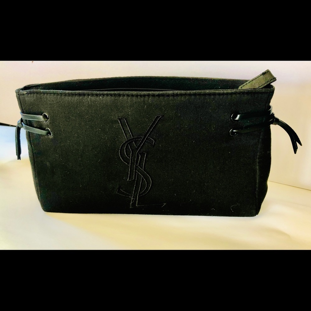 Yves Saint Laurent satin zip clutch